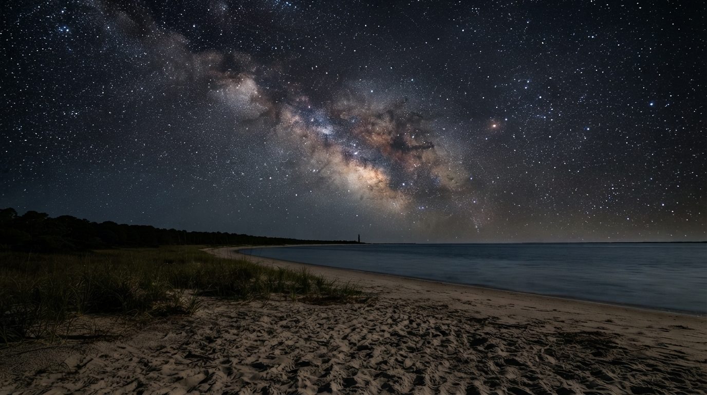 The Milky Way over the beach at Shackleford Banks